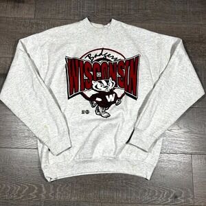 Fruit of the Loom Wisconsin Badgers Sweatshirt Men XL White NCAA Team University